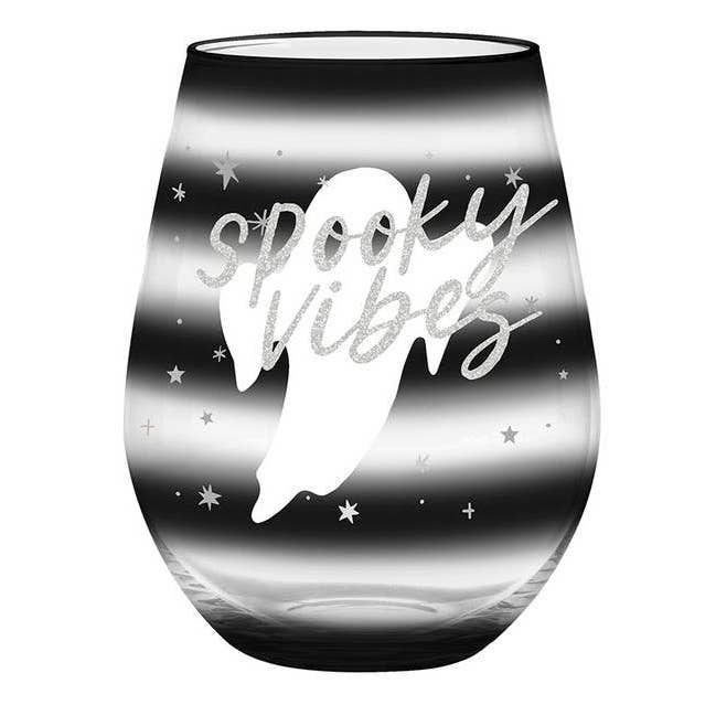 Jumbo Stemless Wine Glass - Spooky Vibes for wholesale by Angle