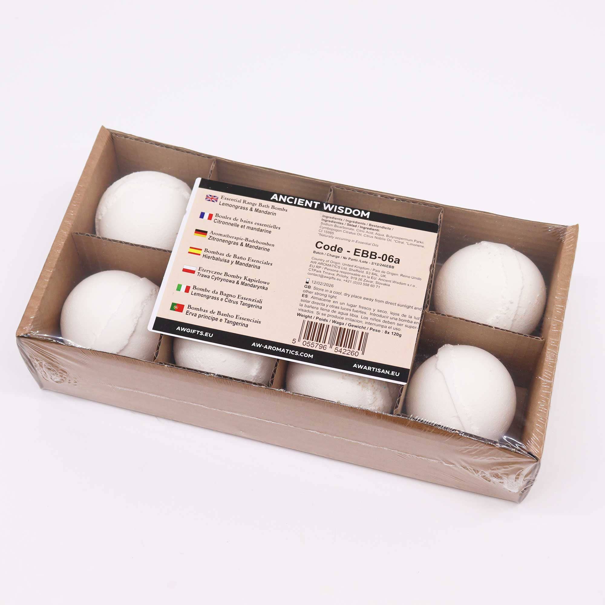 Ancient Wisdom - Vente Bombe de bain/poudre effervescente pour le bain - Bombe de Bain aux Huiles Essentielles - Citronnelle & Mandarine1