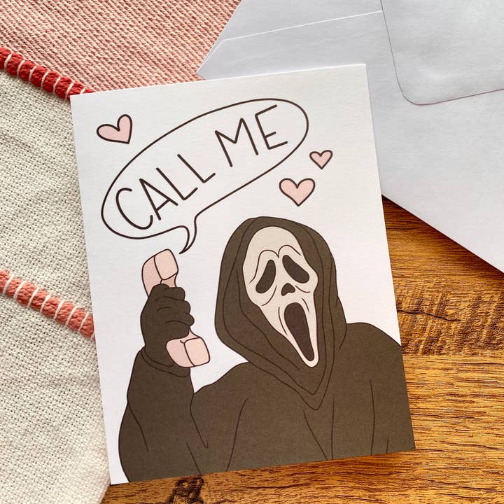 Tess Givnish Artist - Wholesale Everyday Greeting Card - Call Me Ghostface Greeting Card