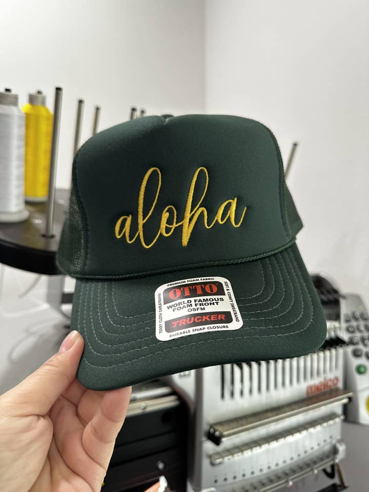 Casquette de camionneur en mousse Aloha Hawaii Casquette de camionneur Aloha Hat Aloha pour la vente par HI Family