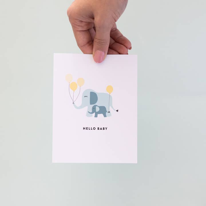 Joy Paper Co. - Wholesale Baby Card - Hello Baby, Elephant Card1