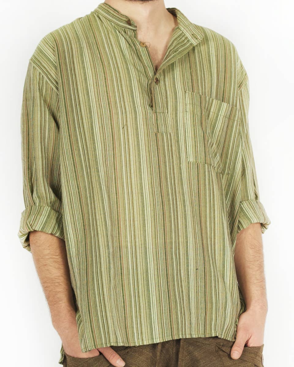 Zig Zag Asian Collection - Wholesale Button Down Shirt - Men's - Striped Cotton Kurta19