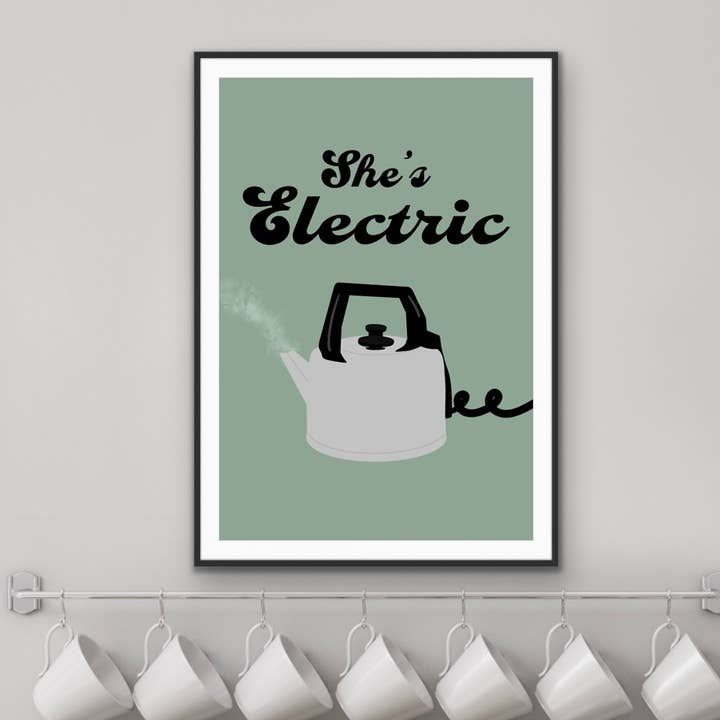 She's Electric - Kitchen Print for wholesale by The Printed Word Store