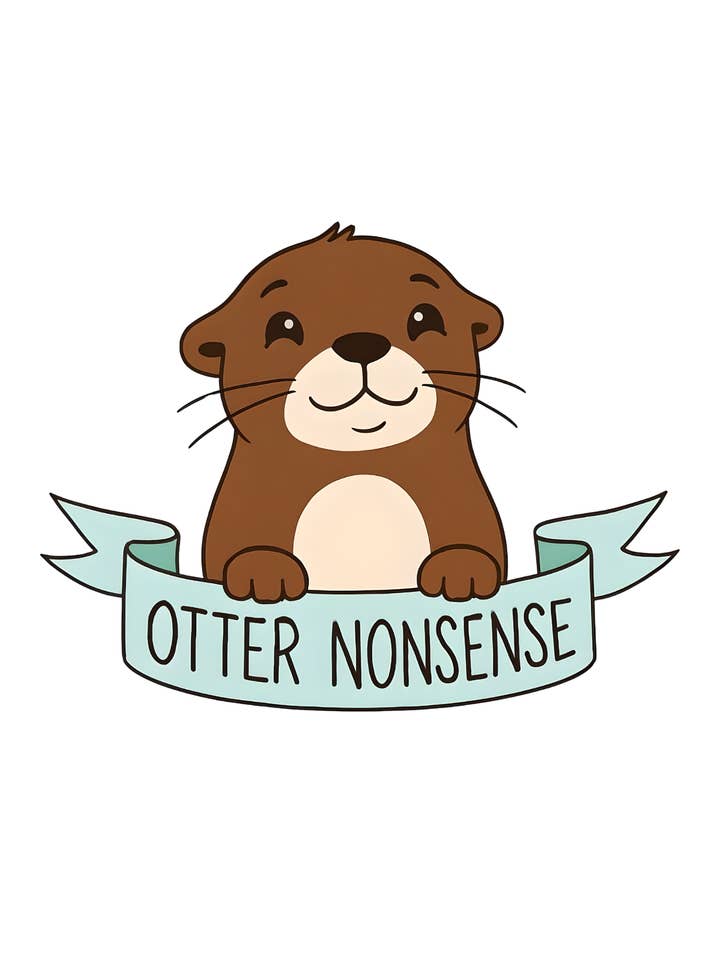 Otter Nonsense Sticker - Glossy Laptop Decal for wholesale by Megan Wilson Jewelry