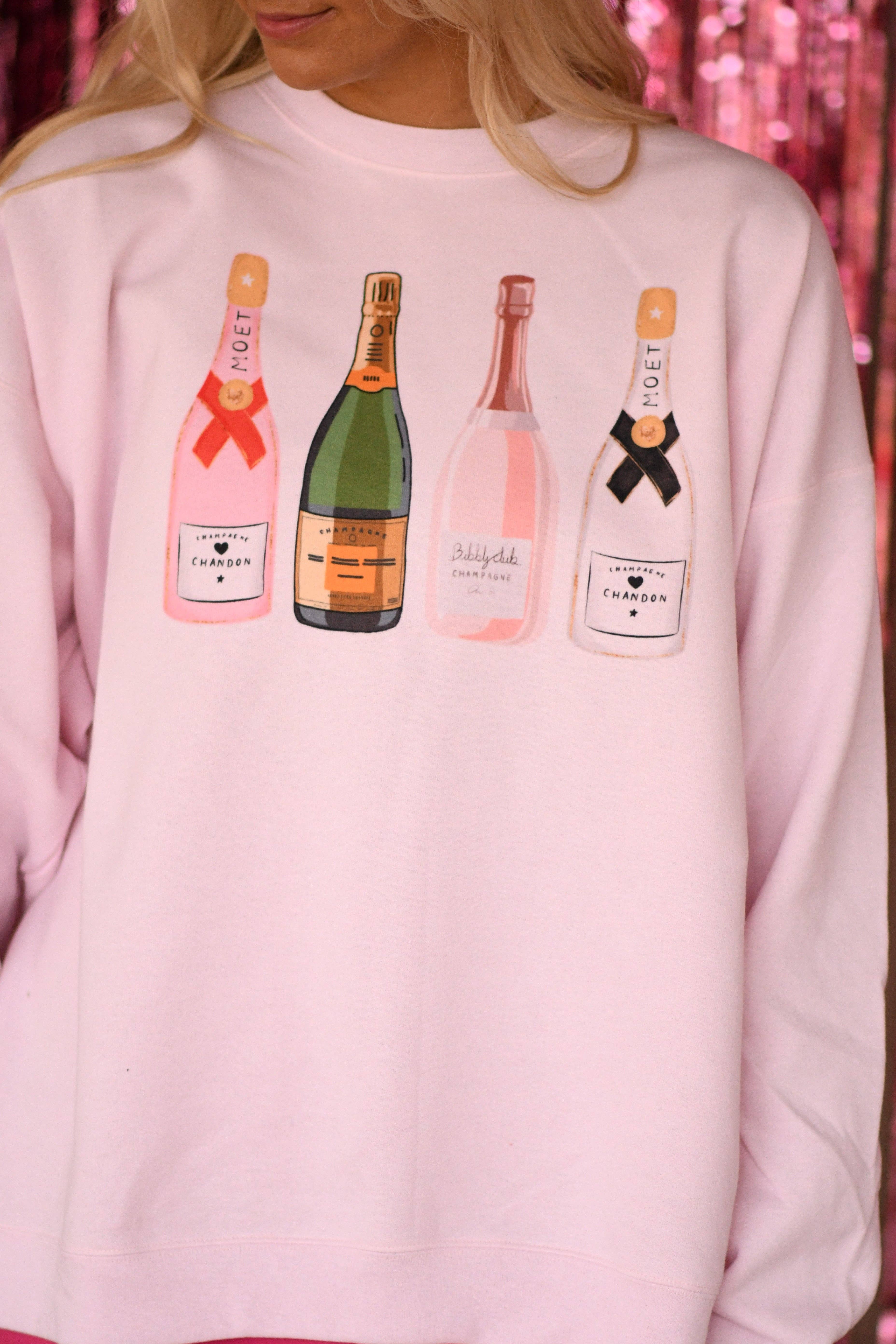 Pale Pink Sweetheart Champagne Sweatshirt for wholesale on Faire3