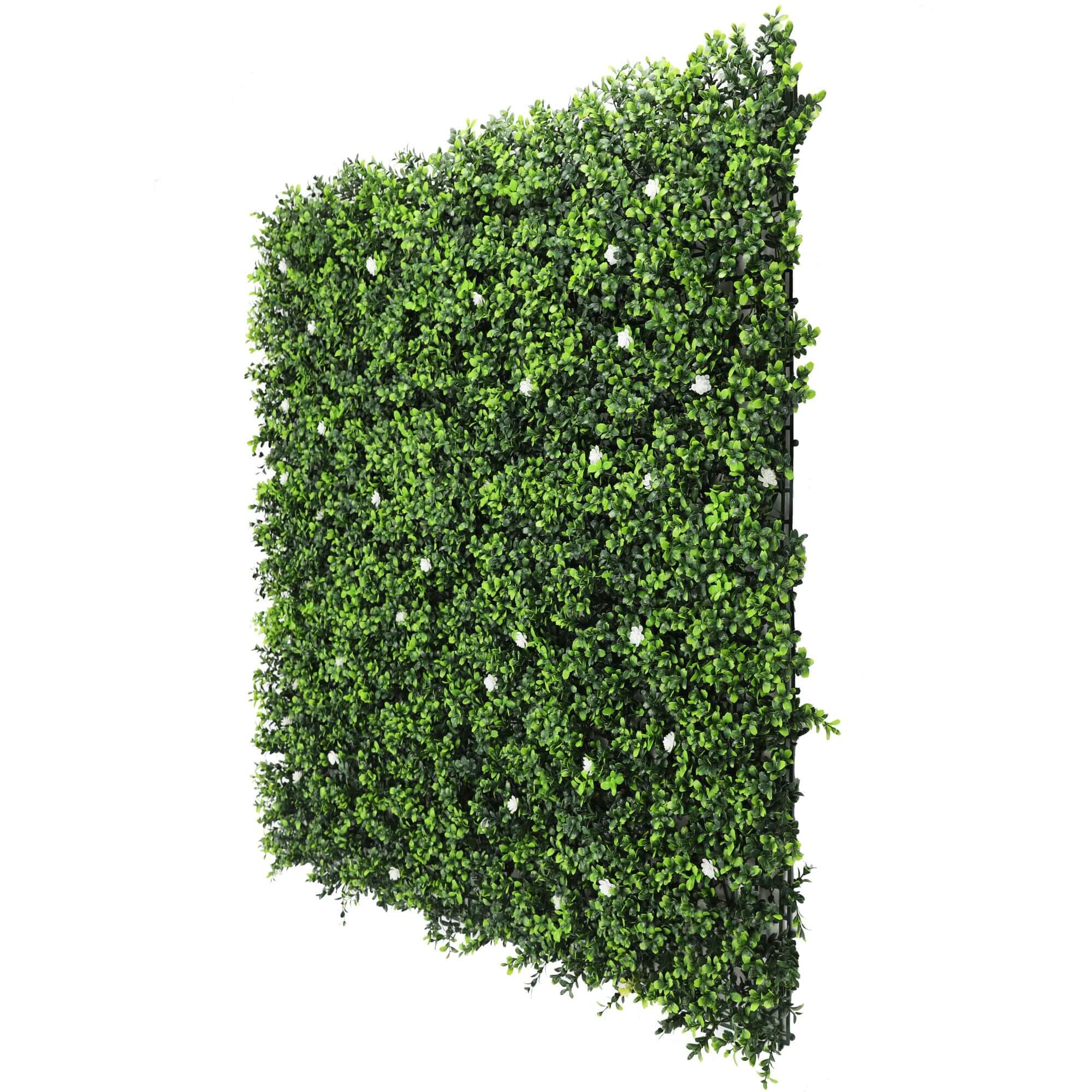 Designer Plants - Vente Plantes artificielles - Mur de Buis Artificiel à Fleurs Blanches 40" x 40" 11SQ FT Qualité Commerciale Résistant aux UV5