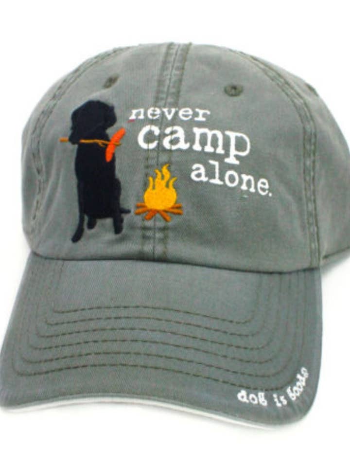 Hat: Never Camp Alone for wholesale by Dog is Good