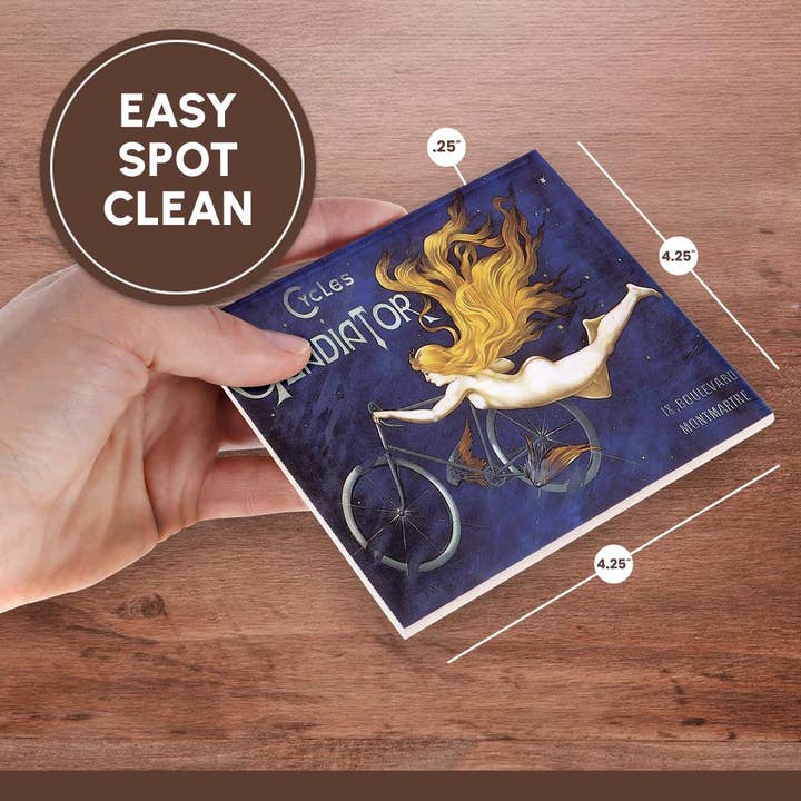 3dRose - Wholesale Coasters - 3dRose, Vintage Cycles Gladiator French Bicycle Advertising Poster, Coaster6