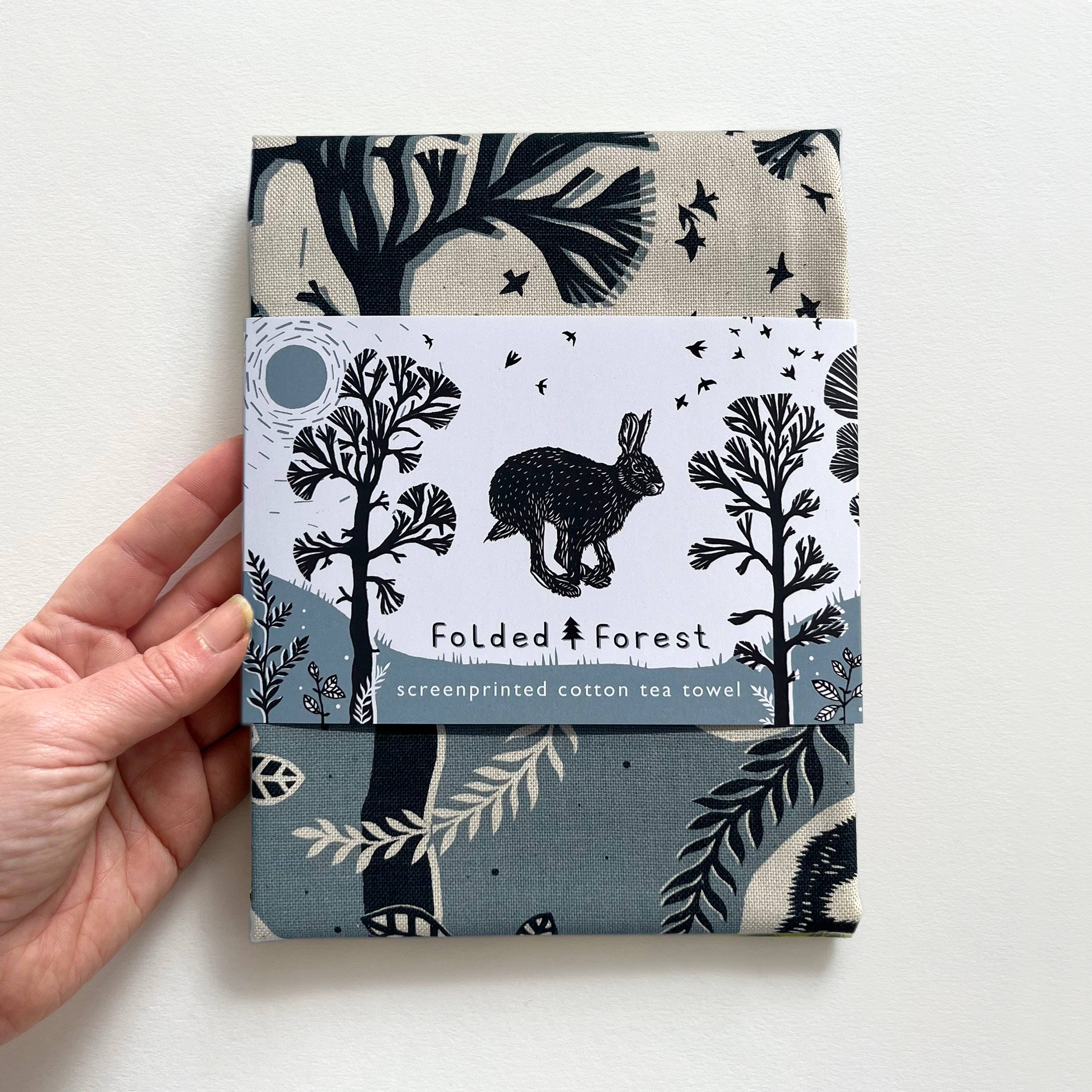 Folded Forest - Wholesale Tea Towel - Cotton Tea Towel - Leaping Hare3