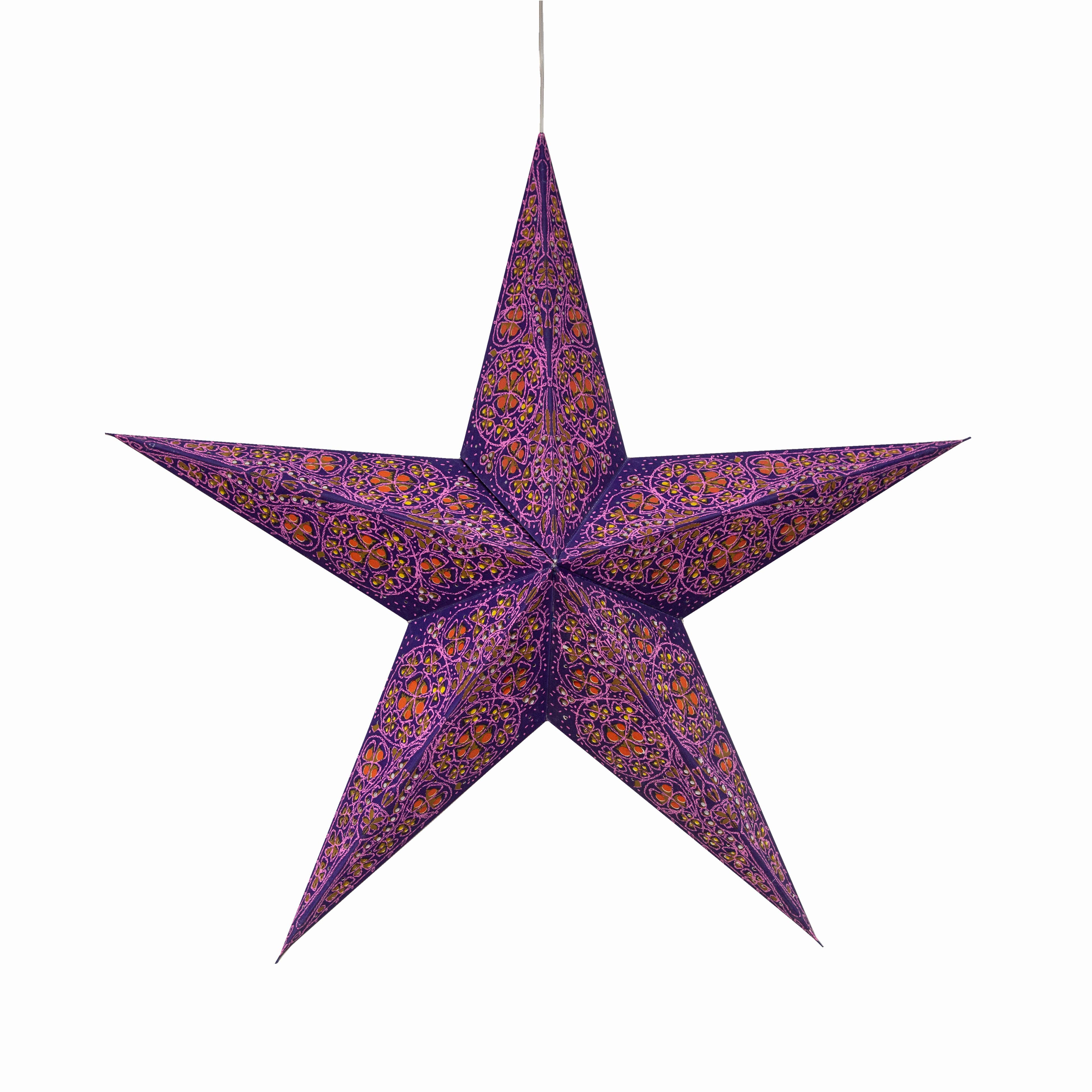 Artschatz LLC - Wholesale Paper Lantern/Lamp - Cathedral ~5 P, 24, purple/violet Paper Starlight Lantern7