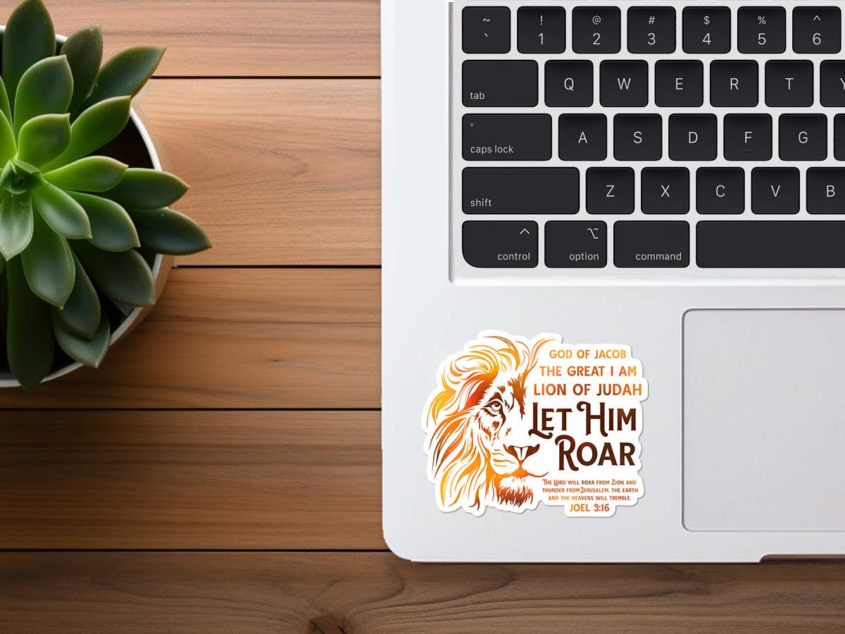 Missional Merch - Wholesale Sticker - Let Him Roar | Lion of Judah Sticker | Christian Sticker1