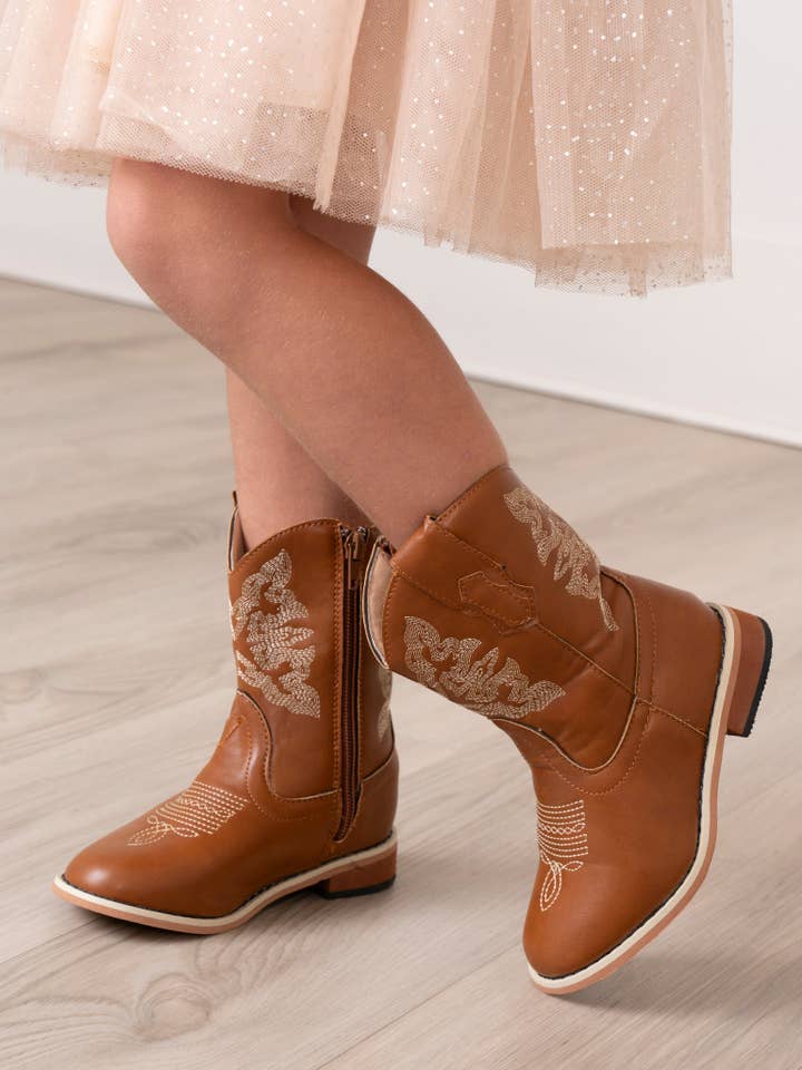 Marie Nicole Clothing - Wholesale Boots - Kids - Kids' Unisex Brown Cowboy Boots