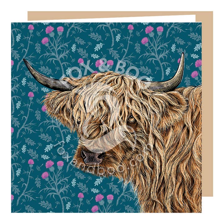 Highland Cow Greeting Card | Highland Coo for wholesale by Fox & Boo