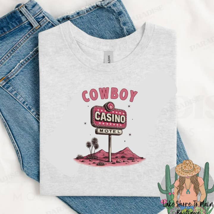 Casino vaquero - Camisetas del oeste - Camisetas de rodeo - Camisetas lindas para venta al por mayor de Lake Shore To Main