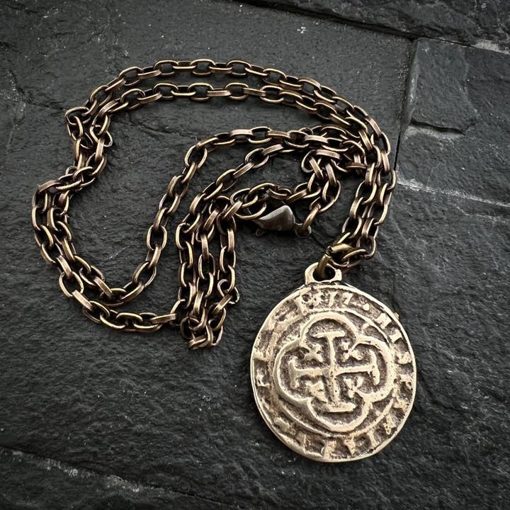 Johnny Ltd. - Wholesale Pendant/Charm Necklace - Old Spanish Doubloon Coin Men's Necklace, Shipwreck Pirate2