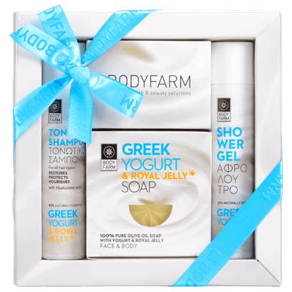 Sprelink – Großhandel Bade- & Körperpflege-Set – Luxus-Geschenkset Griechischer Joghurt und Gelée Royale - 3 Stück