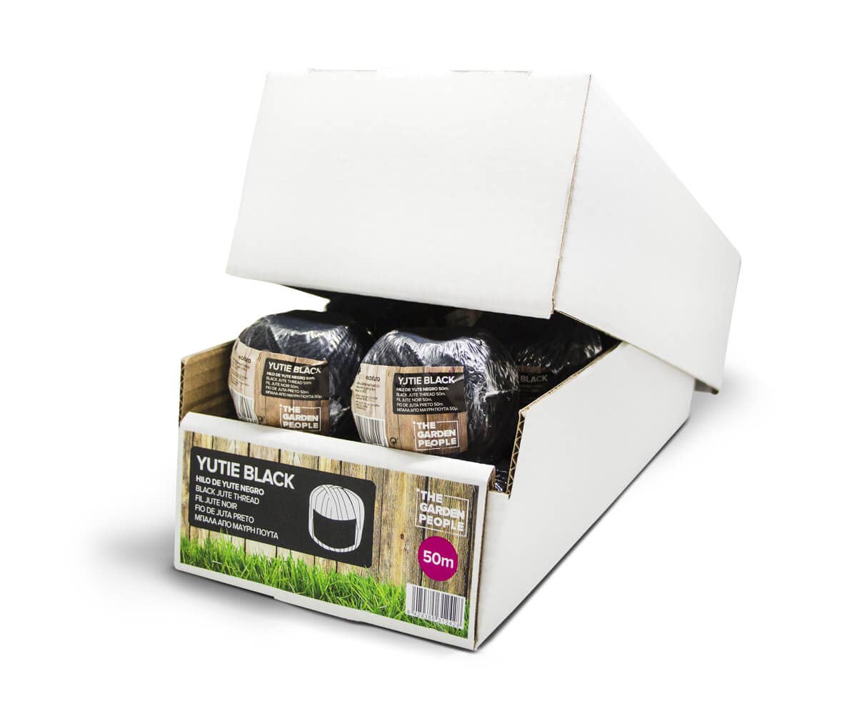 JARDIN Y NATURA OUTDOOR & GARDEN PRODUCTS SL – Engroshandel Haveværktøj – Jute reb farve sort 50 meter - Yutie sort1