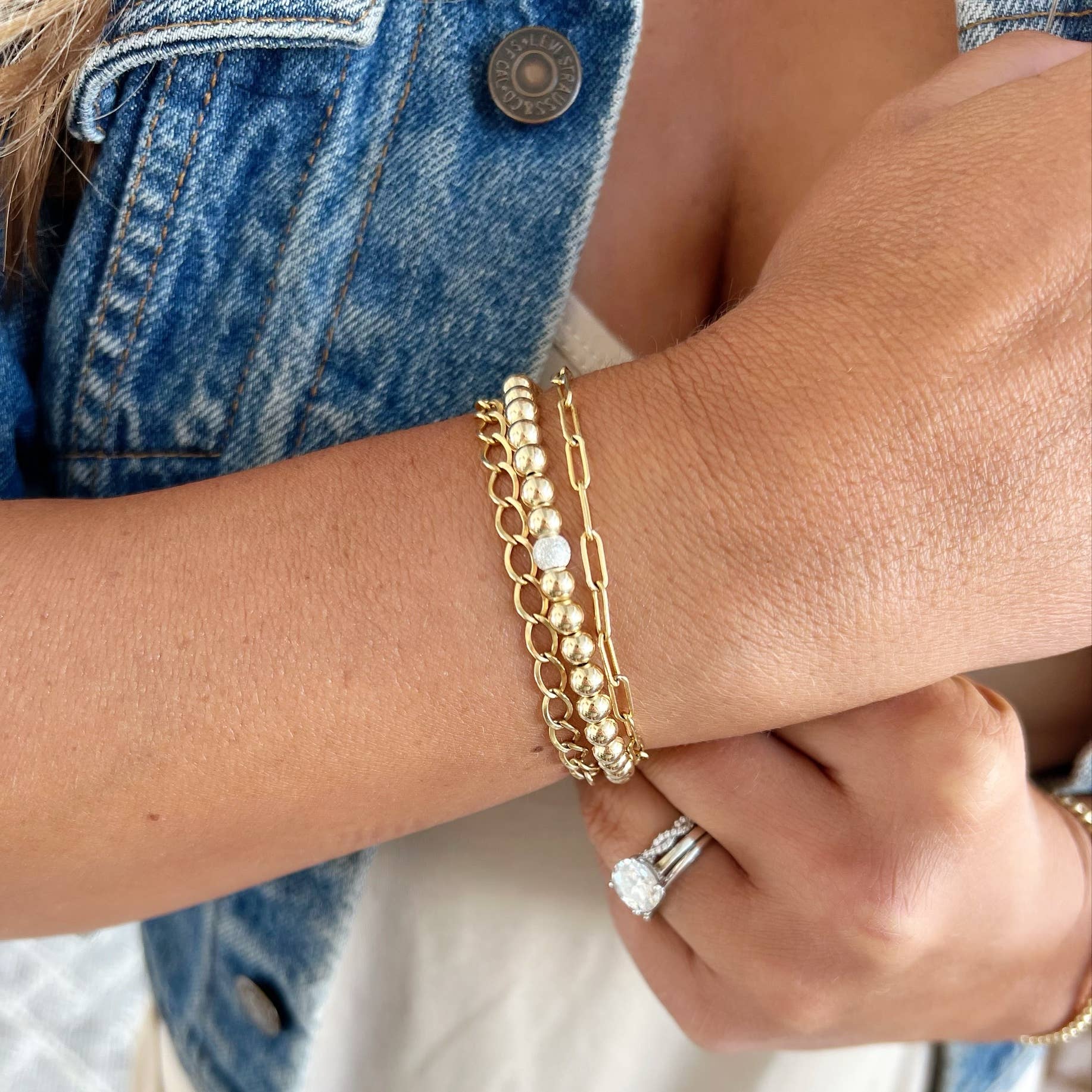 True by Kristy Jewelry - Wholesale Link & Chain Bracelet - Allie Paperclip Chain Gold Filled Bracelet2