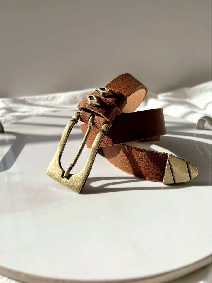 Thin Blondie -Thin Leather Belt Women, Brown Belt, Thin Belt for wholesale by Christina Christi