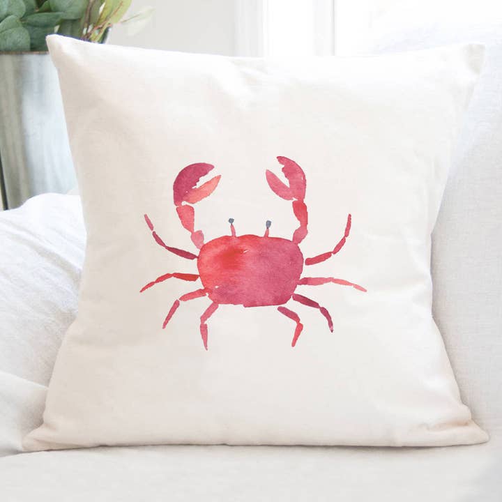 Red Crab - Square Canvas Pillow for wholesale by Cottage Shore
