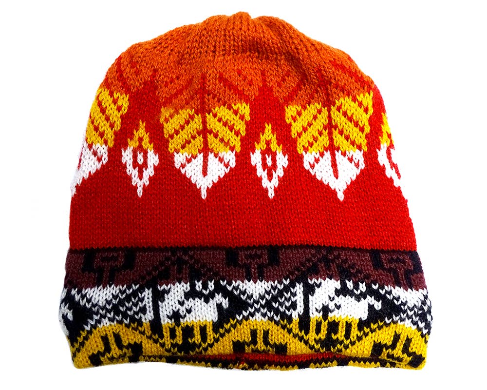 Pichincha - Wholesale Beanie - Women's - Multicolored Tribal Ethnic Design Winter Knit Beanie Hat5