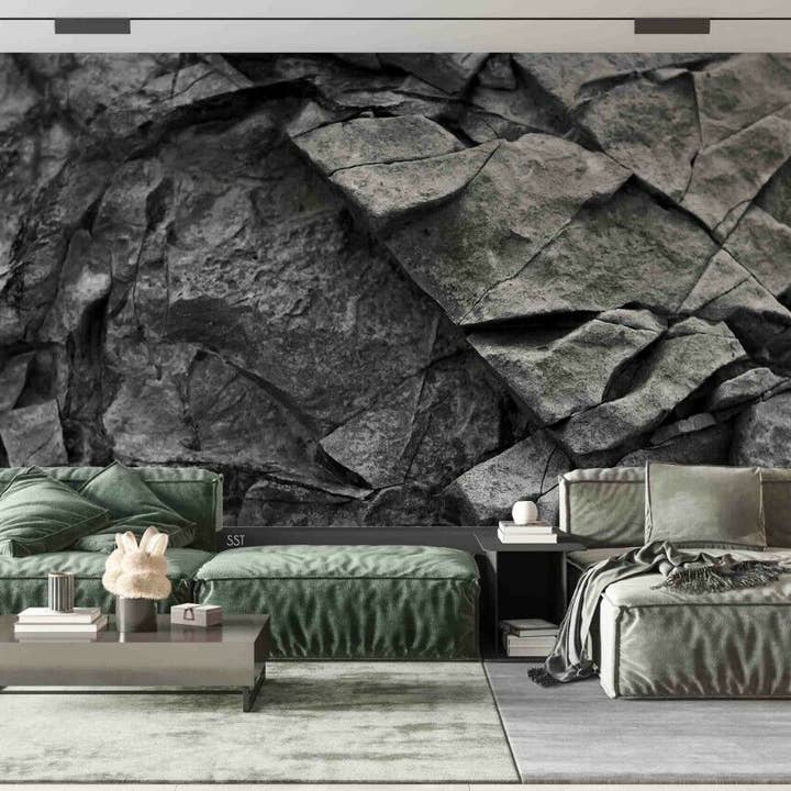 3D Bergstein Schwarze Damaszener Wandbild Tapete YXL 948 für den Großhandel von Jess Art Decoration