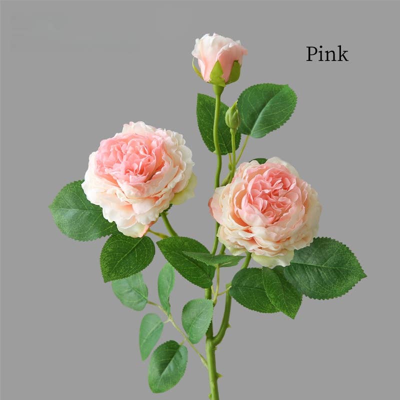 ACNITE(We cover U.S. import duties) - Wholesale Artificial Flowers - 3 rose flowers gift for her home floral Retro rose flwoers0