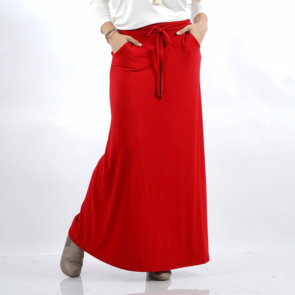 42POPS - Venta al por mayor Falda - Mujer - Falda maxi de talla grande con bolsillos2
