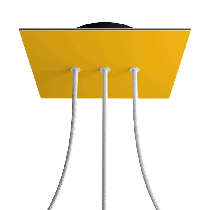 Rose-One square rosette, 200 mm with 3 holes in line and 4 side holes for wholesale by LIGHTINUP S.R.L.