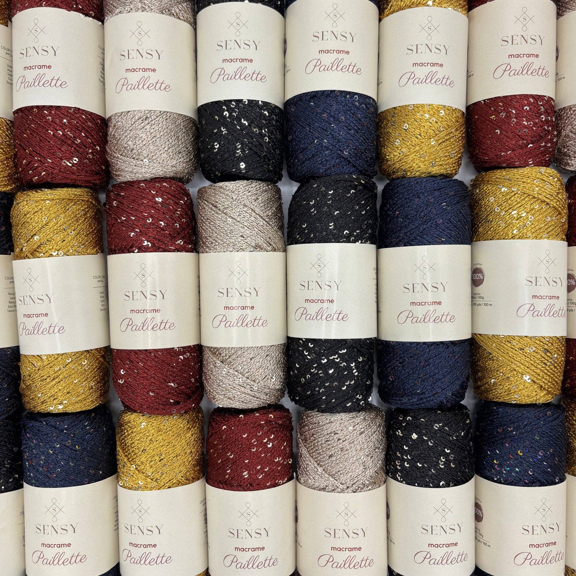 Sensy - Wholesale Craft Supplies - Sensy Paillette Macrame Cord - 109 Yards 100% Polyester19