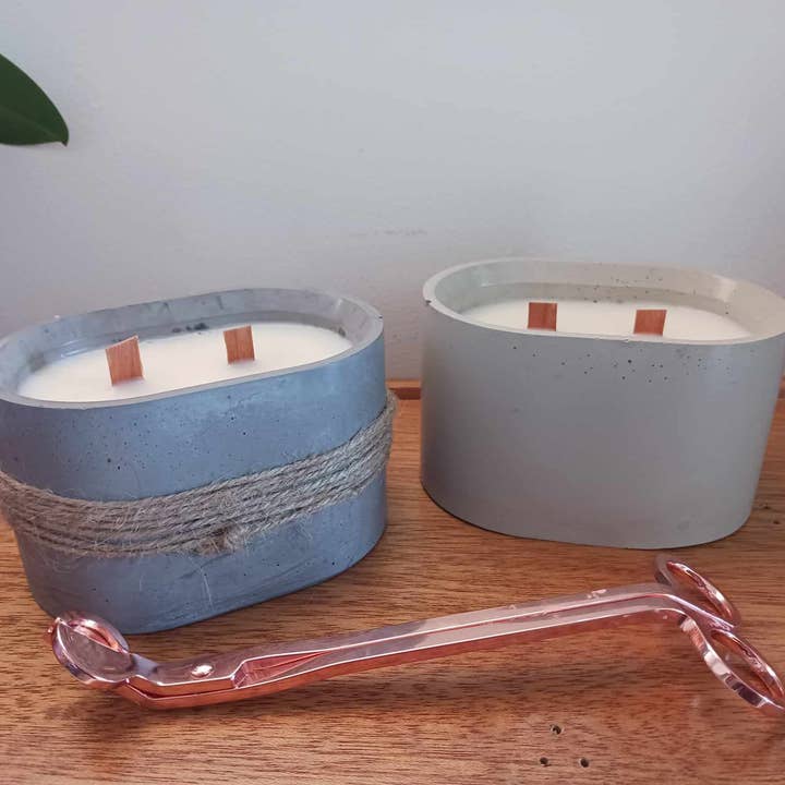 pot de citronnelle, bougie en cire de soja, récipient en ciment pour la vente par Casa de Iris Crafts