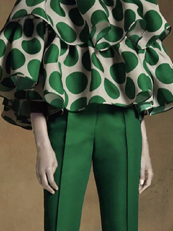 UZ Wholesale Store – Blusa - Mulher por atacado – Blusa e Camisa com Folhos em Camadas Soltas e Bolinhas na Moda4