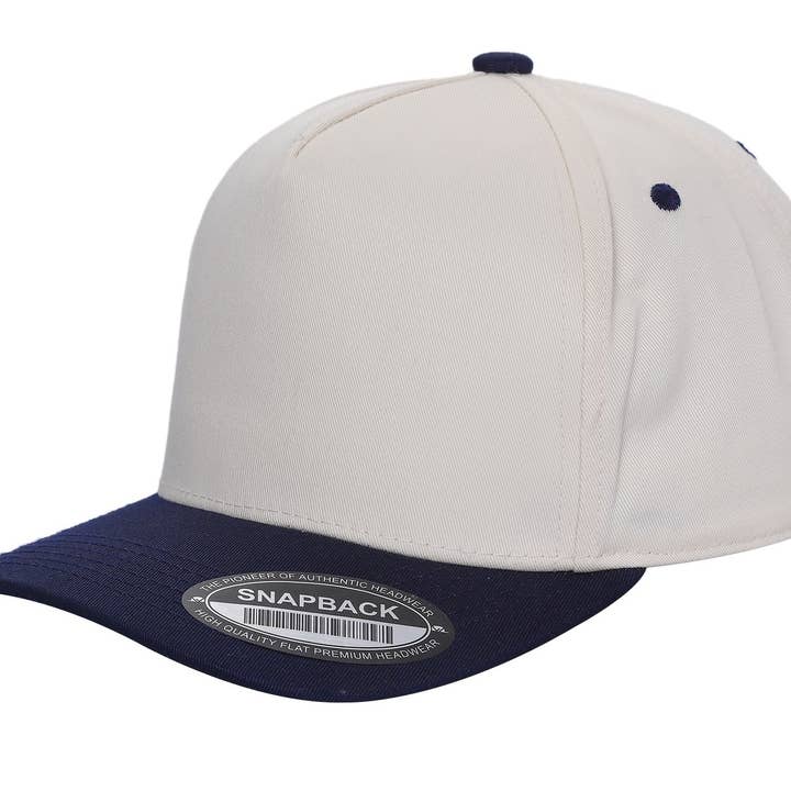 Burzip collection - Wholesale Flat Brim Cap - Unisex - TCTAN-DZ-5 PANEL 2TONE SNAP BACK HATS DOZEN (BEST SELLER)5