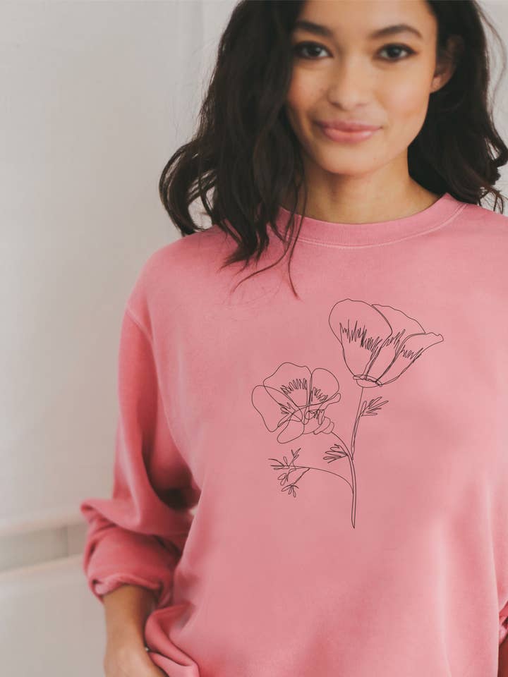 Pull oversize Poppies, fabriqué en Californie pour la vente par Joseph + Sue