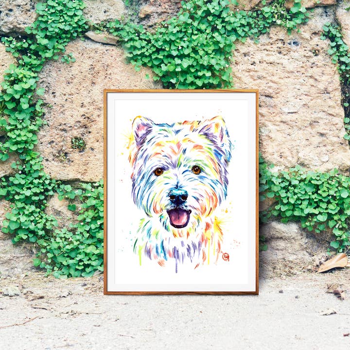 Whitehouse Art - Wholesale Art Print - Westie Art Print - Dog Theme, West Highland Terrier