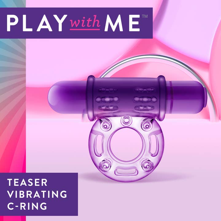 Blush - Wholesale Sex Toy - Play With Me - Couples Play - Vibrating Cock Ring - Purple8