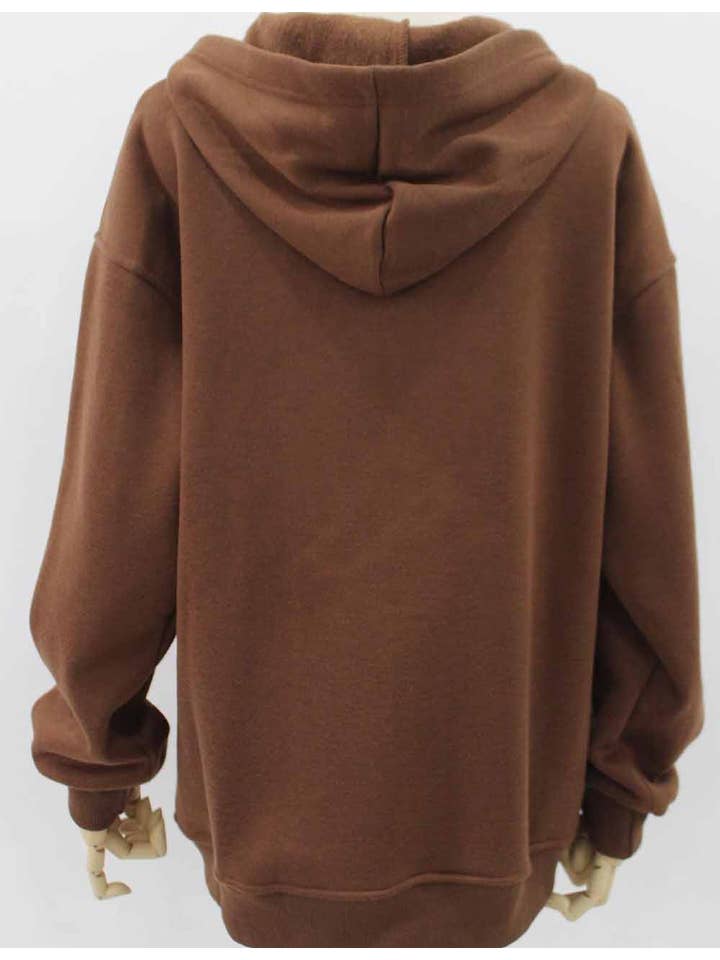 Sweetkama - Wholesale Sweatshirt - Women's - Ladies Solid Color Zip Up Hoodie Long Sleeves Sweatshirt 1