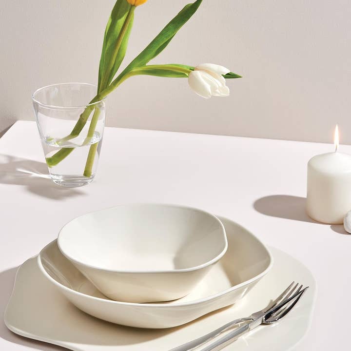 Mita Kitchenware - Wholesale Dinner plate - Kütahya Skallop 2 piece 27cm Serving Flat Plate Set ~ Cream1