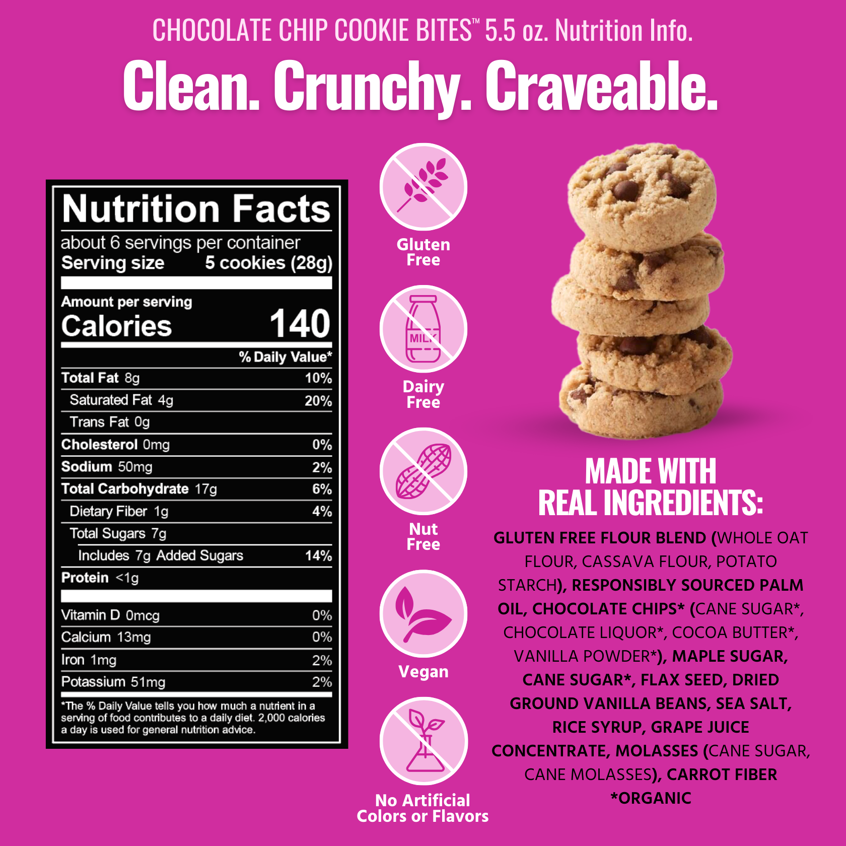 Every Body Eat® - Vente Biscuits - Bouchées de cookies aux pépites de chocolat 155g2