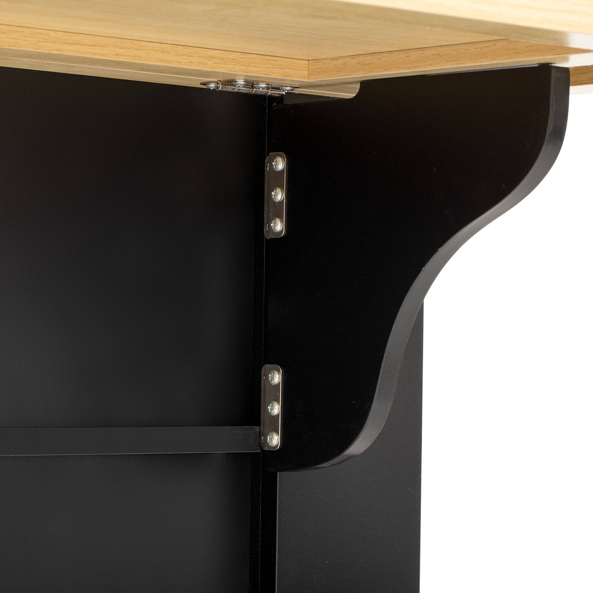 39F Inc. - Wholesale Kitchen Storage/Organizer - 51.2" Farmhouse Kitchen Island with 6 Drawers & Drop Leaf15