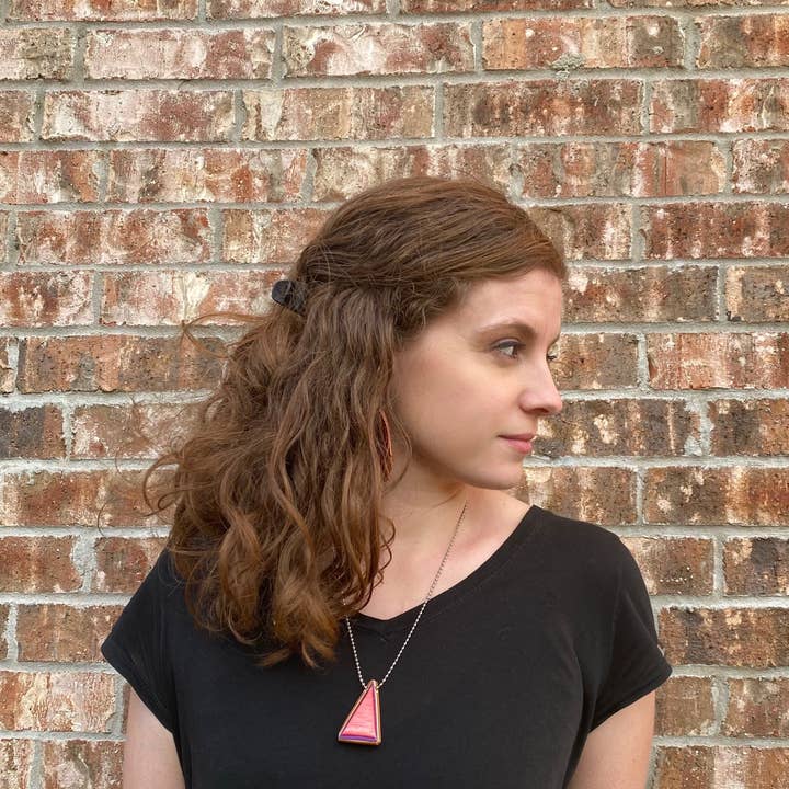 Everskate Skateboard Jewelry - Wholesale Pendant/Charm Necklace - Triangle Wood Pendant Necklace - From Upcycled Skateboards5