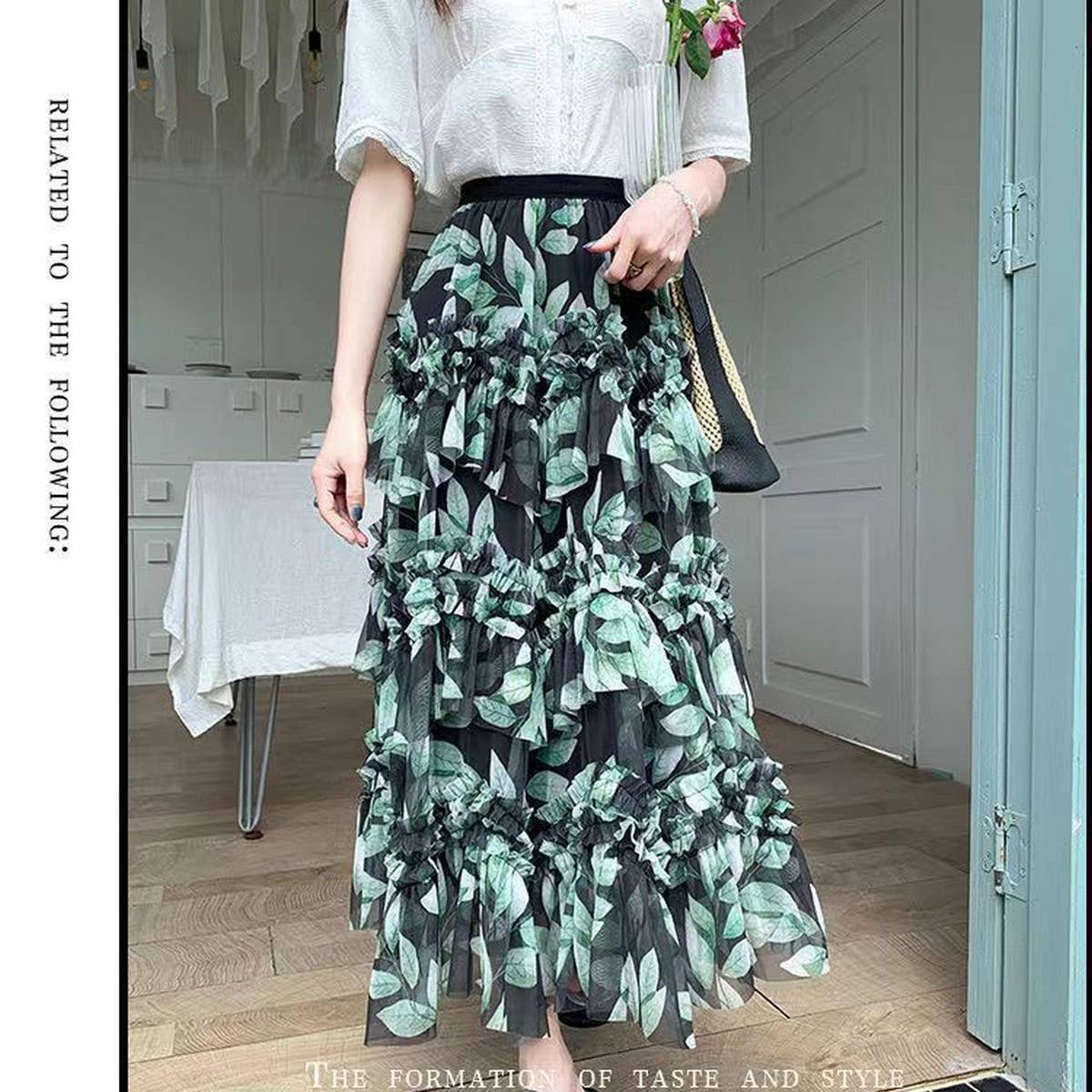 ACCITY - Wholesale Skirt - Women's - LAYERING TULLE SKIRTS WITH FLORAL PRINTS_CWBLS040011
