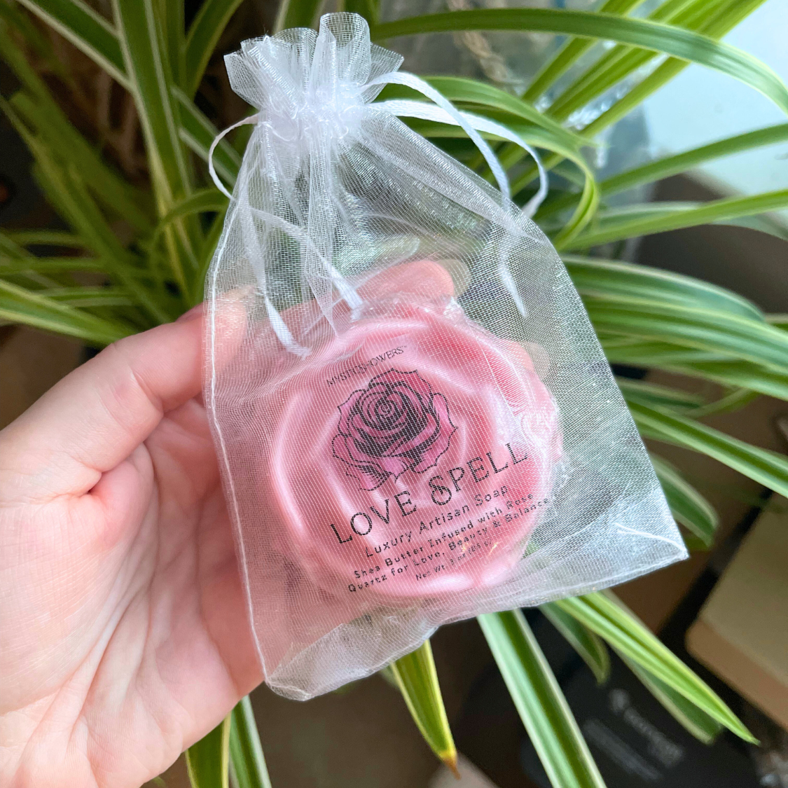 Mystic Showers - Wholesale Bar Soap - Handmade Rose Soaps with Rose Quartz Crystal Inside0