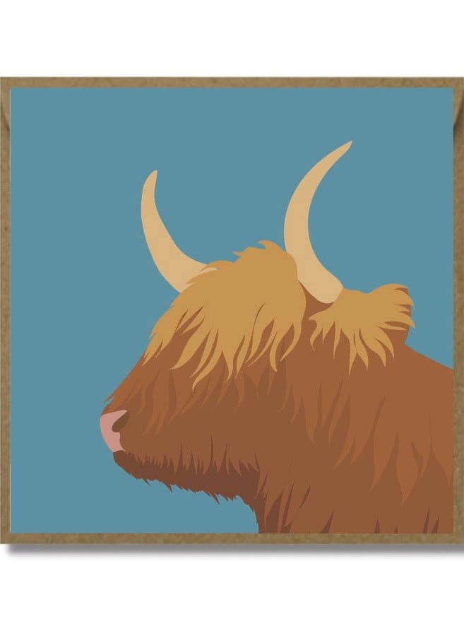 Highland Cow Card for wholesale by Fiddy+Mabel