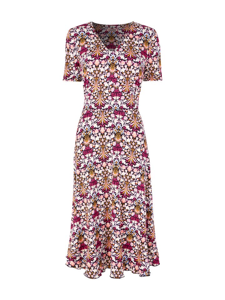 Plum Radiant Reversible Printed Jersey Dress for wholesale on Faire5