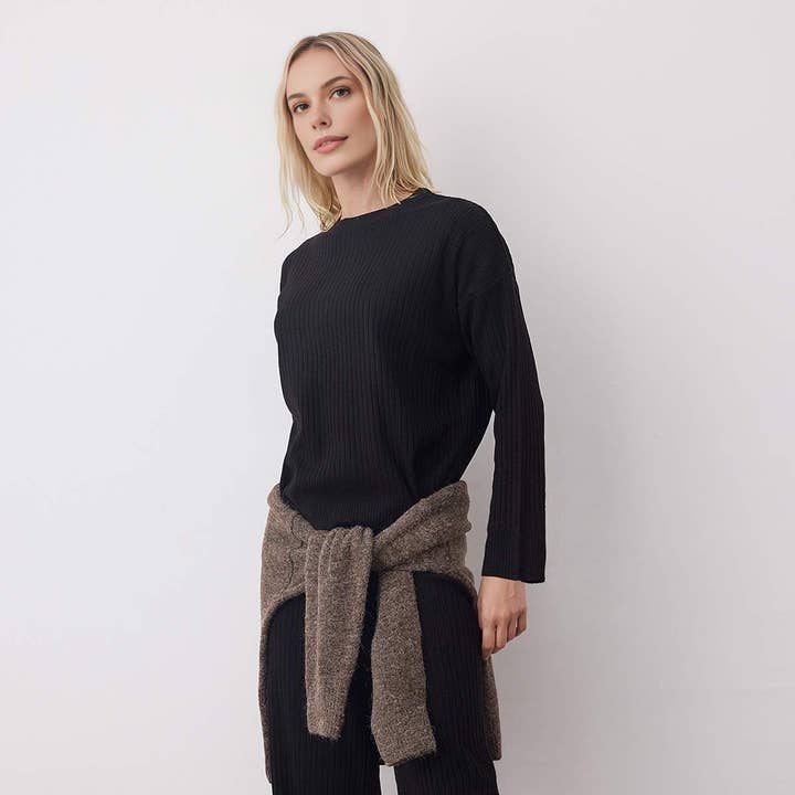 2-Piece Loose Fit Basic Ribbed Knit Top & Pants Set for wholesale by WOVCOR