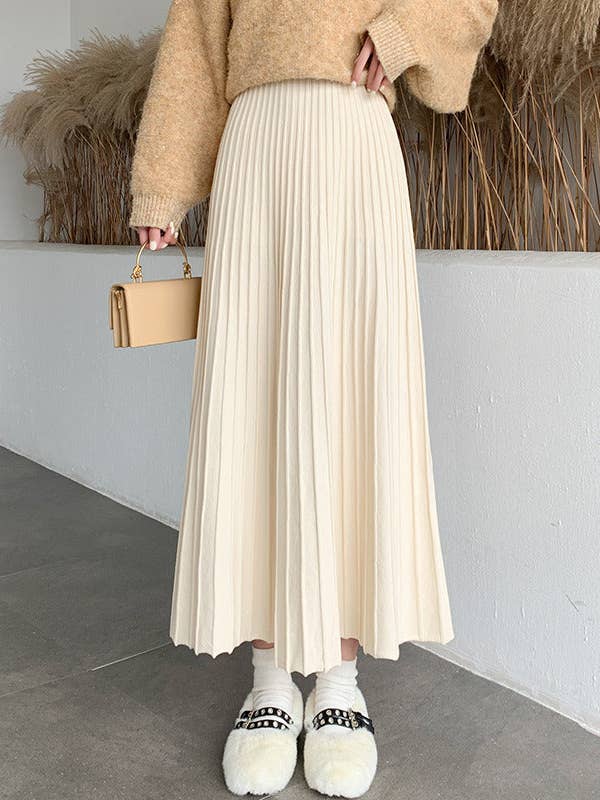 Marayn - Wholesale Skirt – Women’s - Chic ALine Knit Maxi Skirt AutumnWinter2