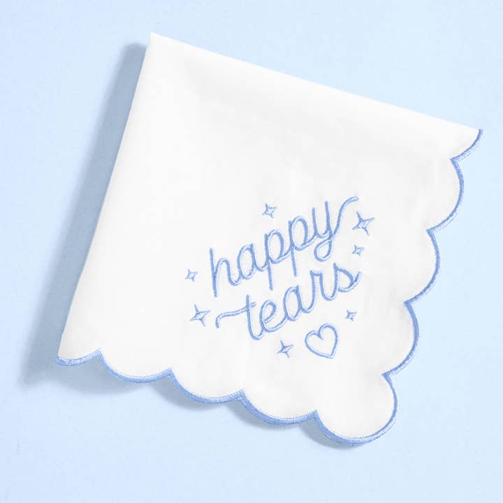xo, Fetti - Wholesale Handkerchief - Women's - Happy Tears Handkerchief - embroidered handkerchief