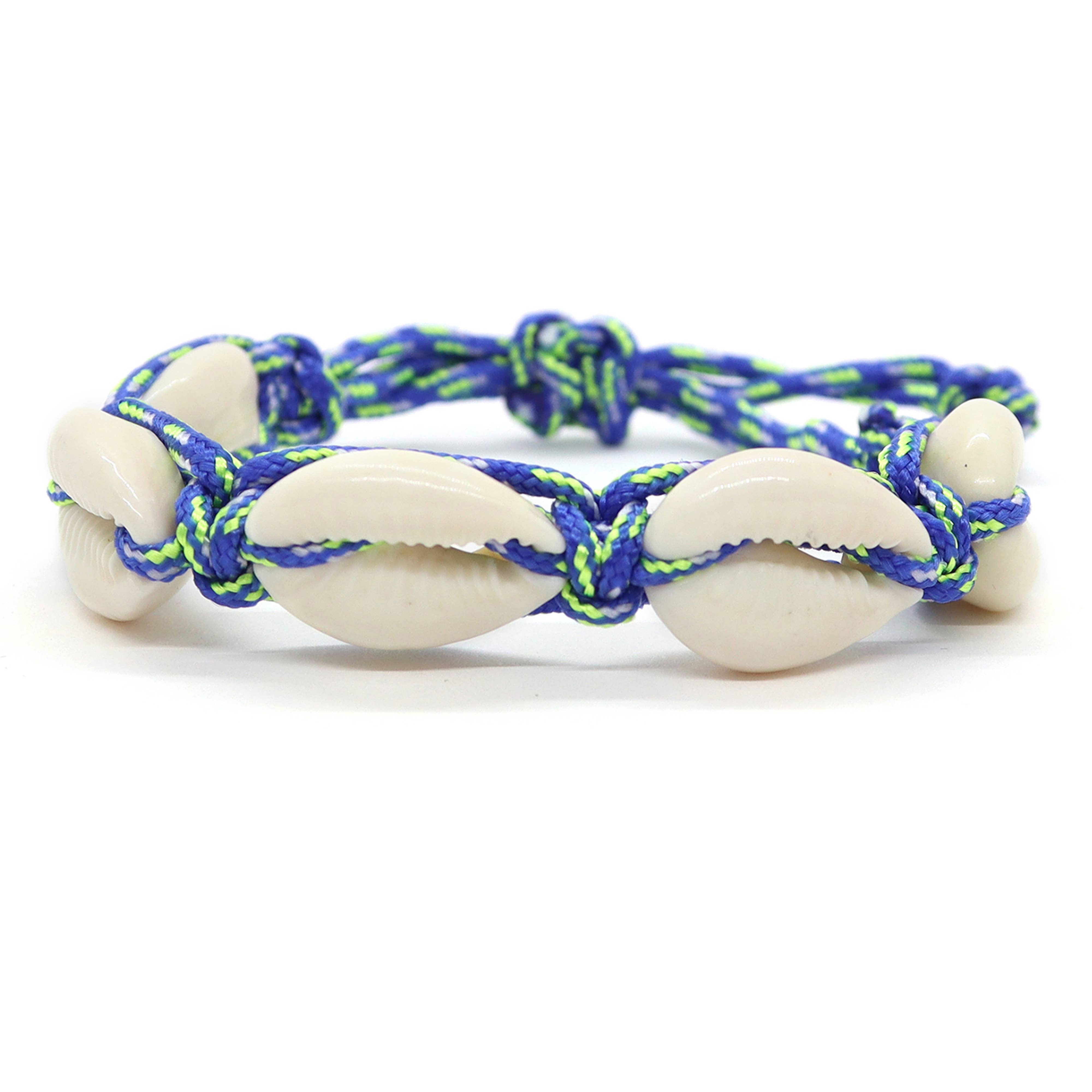 Frog Sac - Vente Bracelet tissé/tressé - Bracelet ajustable en paracord tressé en coquillage de cauri7