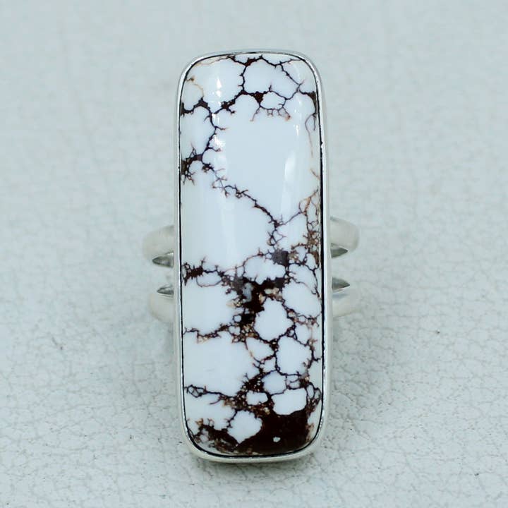 Anello in argento sterling con diaspro Wild Horse per la vendita all'ingrosso da parte di Silvex Jewelry